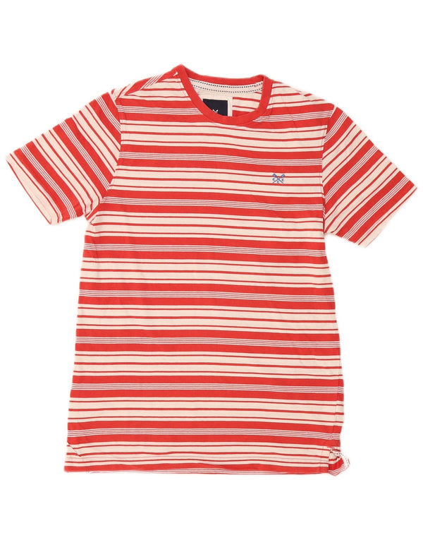 Crew Clothing T-shirt da uomo Top in cotone a righe rosse medie