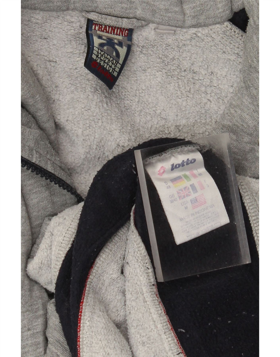 Giacca da ginnastica grafica da uomo LOTTO UK 38/40 Colorblock grigio medio