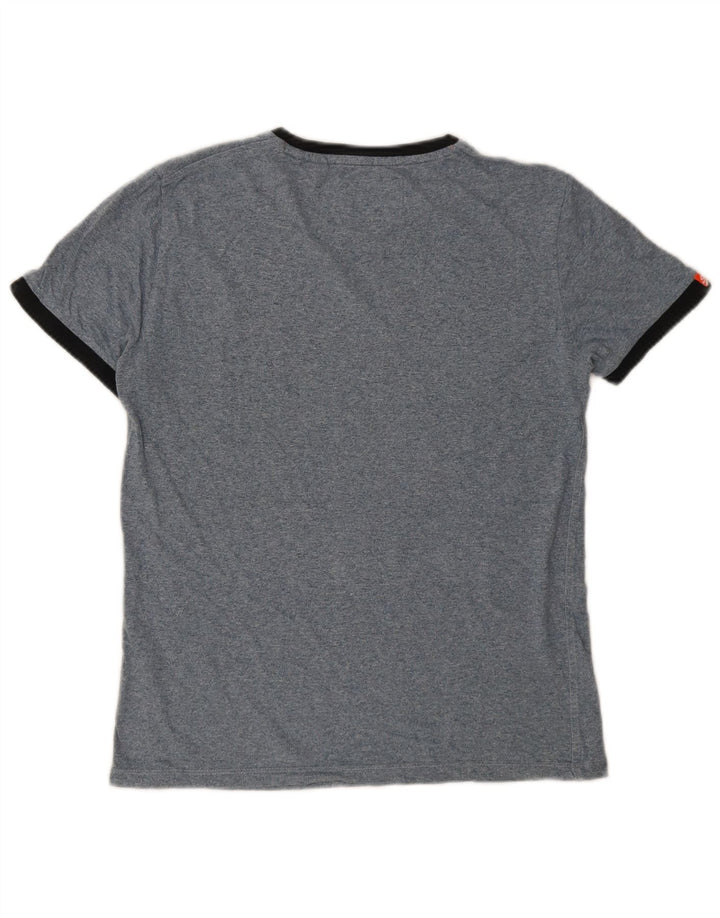 T-shirt da uomo Superdry Top in cotone chiazzato blu medio
