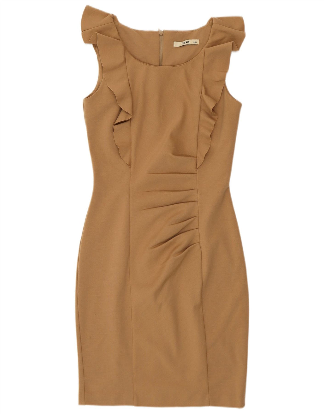 Abito aderente senza maniche da donna Oasis UK 8 piccolo poliestere marrone
