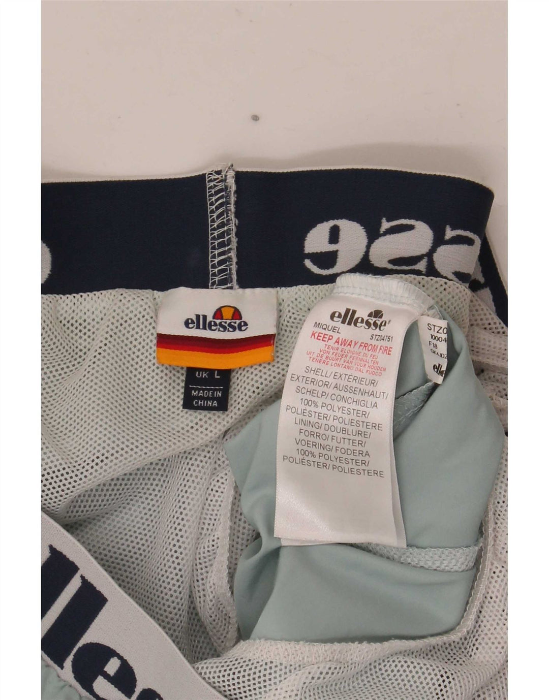 Pantaloncini sportivi grafici da donna Ellesse UK 14 Large Blu Colourblock Poliestere