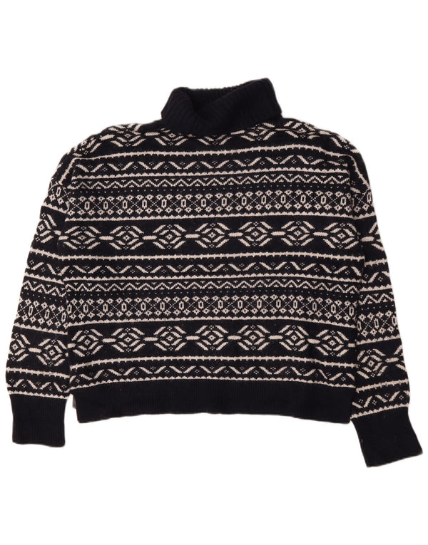 Maglione maglione a collo alto da donna Hobbs UK 18 XL Blu navy Fair Isle