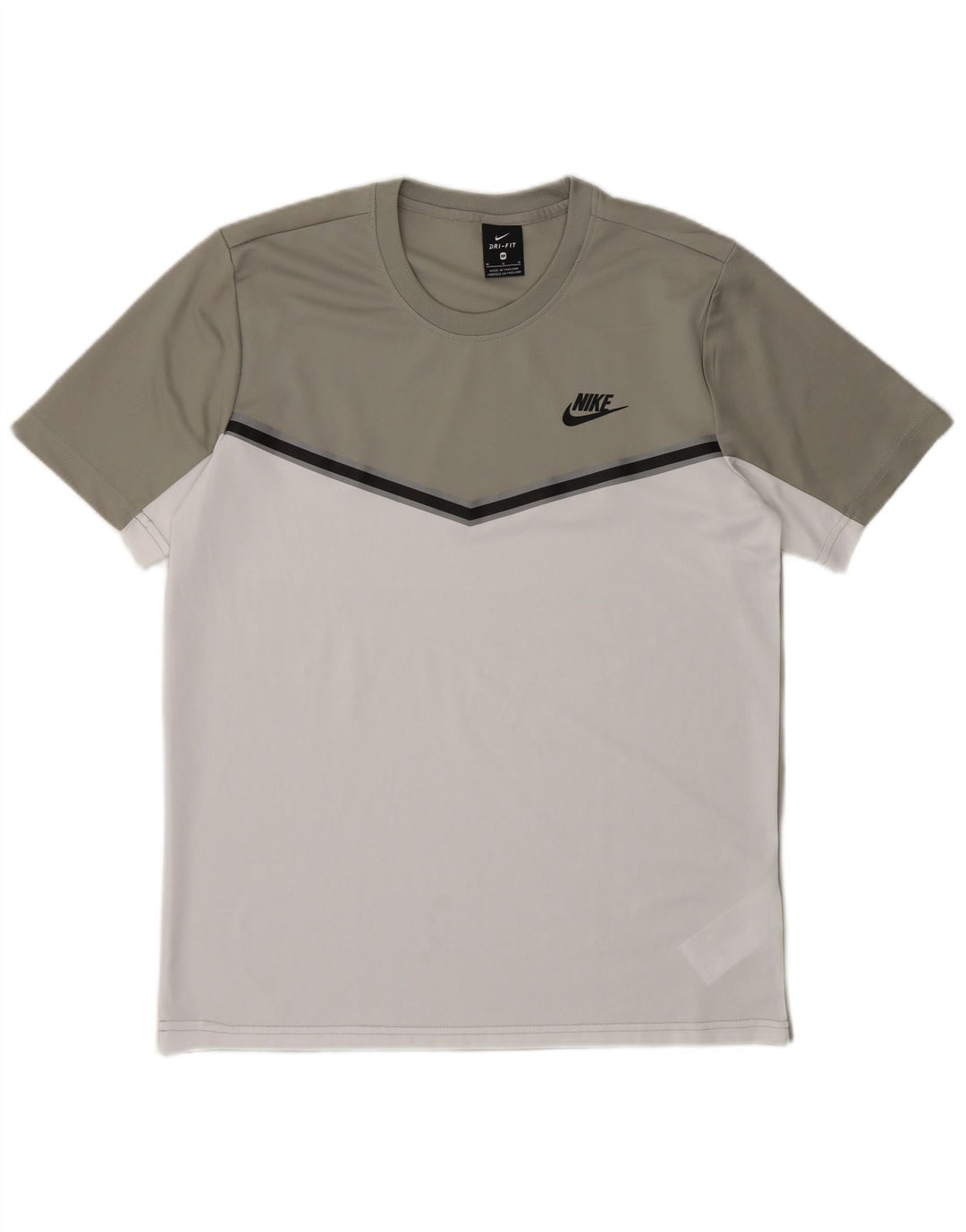 T-shirt Nike Dri Fit da uomo, top in poliestere color block grigio medio