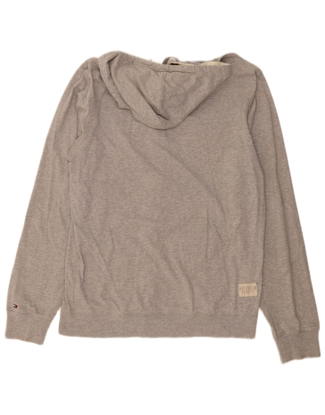 TOMMY HILFIGER Maglione cardigan con cappuccio vestibilità vintage da donna UK 18 XL Grigio
