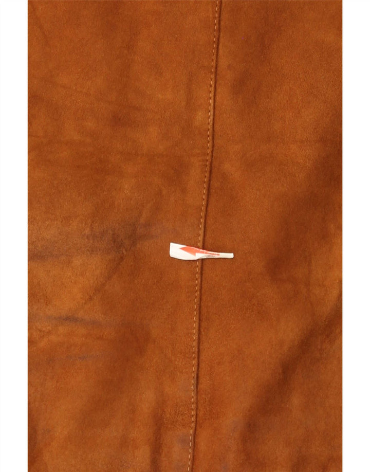 Giubbotto bomber vintage in pelle scamosciata da uomo IT 52 XL Marrone