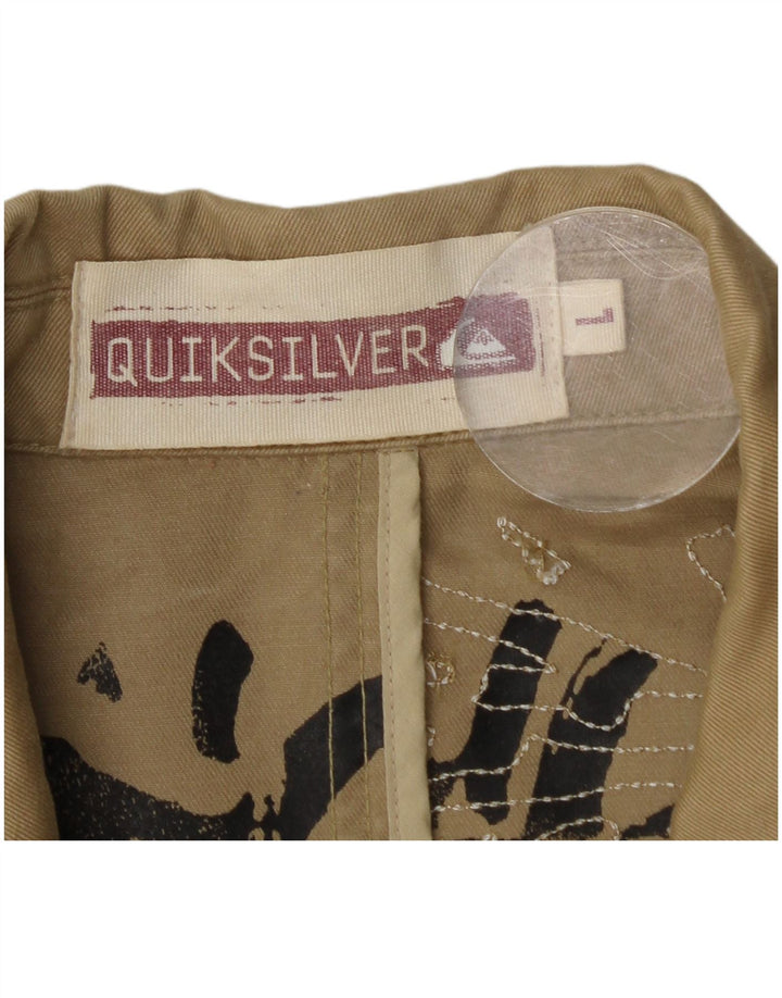 Giacca utility grafica da uomo Quiksilver UK 40 Large Beige Cotton