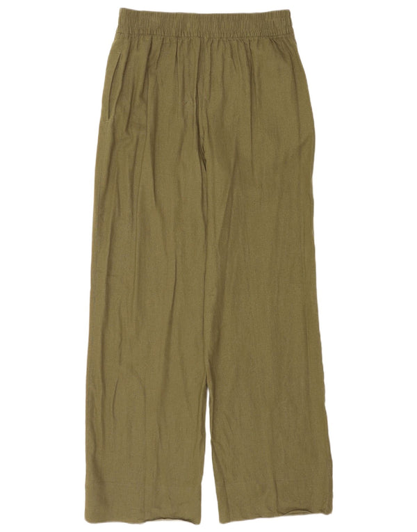 Zara Womens Wide Leg Casual Trousers Small W26 L31 Green