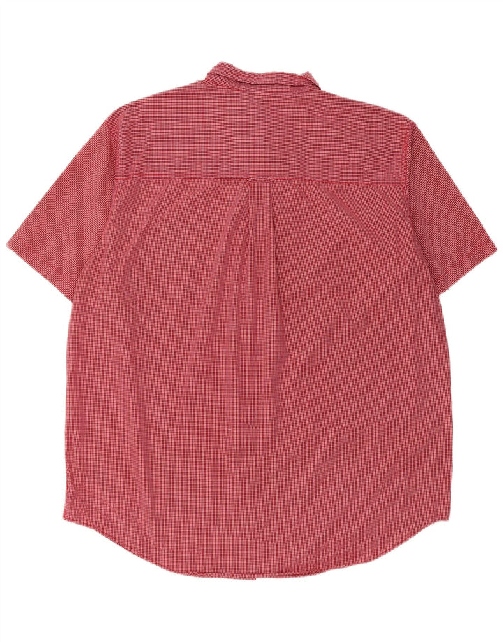 Camicia a maniche corte da uomo Chaps XL in cotone a quadretti rosso