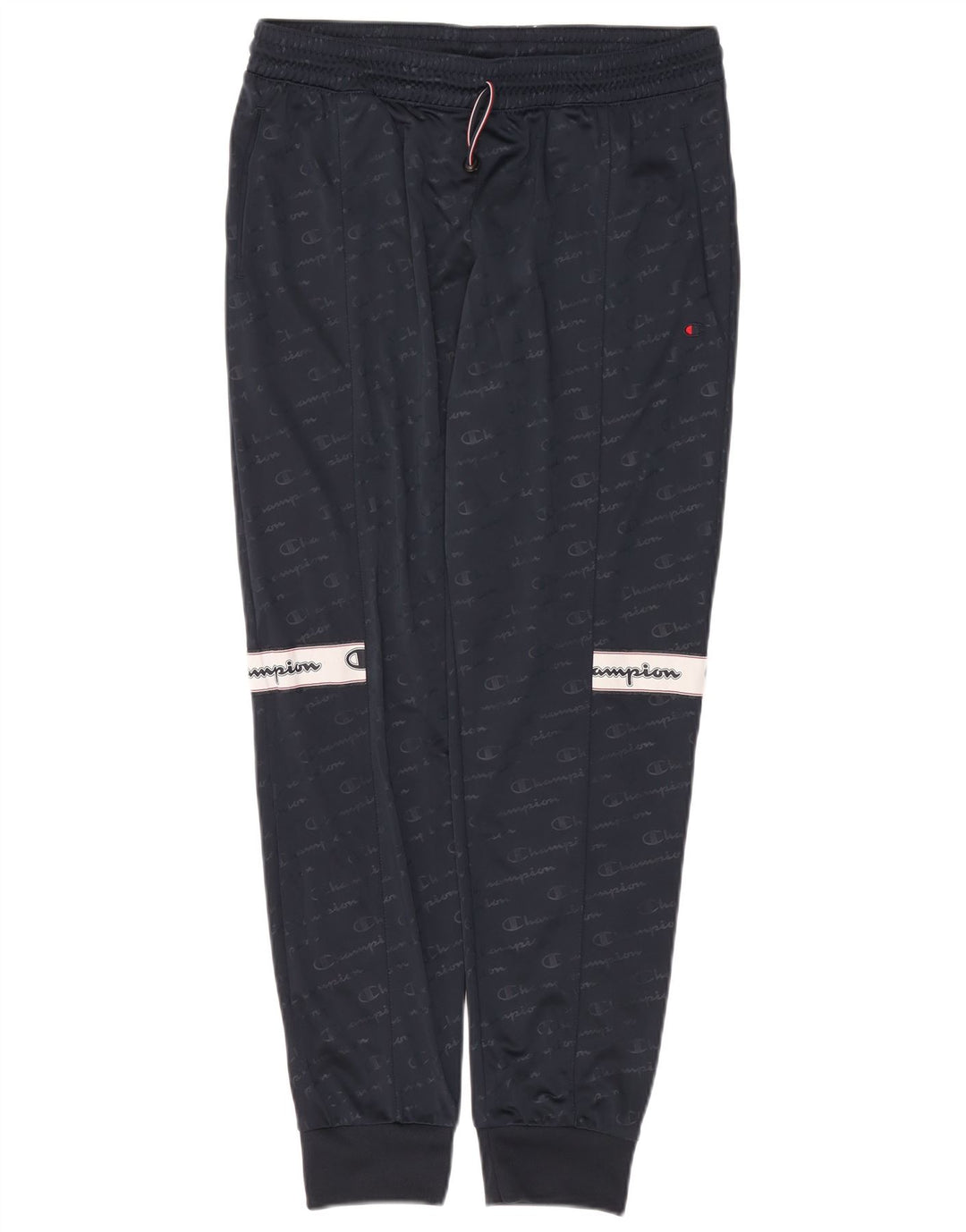 Pantaloni da tuta con grafica da uomo Champion, pantaloni da jogging, grandi, in poliestere blu navy