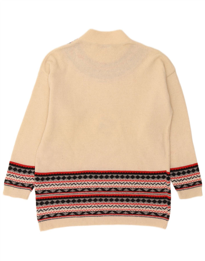 Maglione maglione oversize da donna Erika con collo dolcevita UK 16 grande bianco sporco