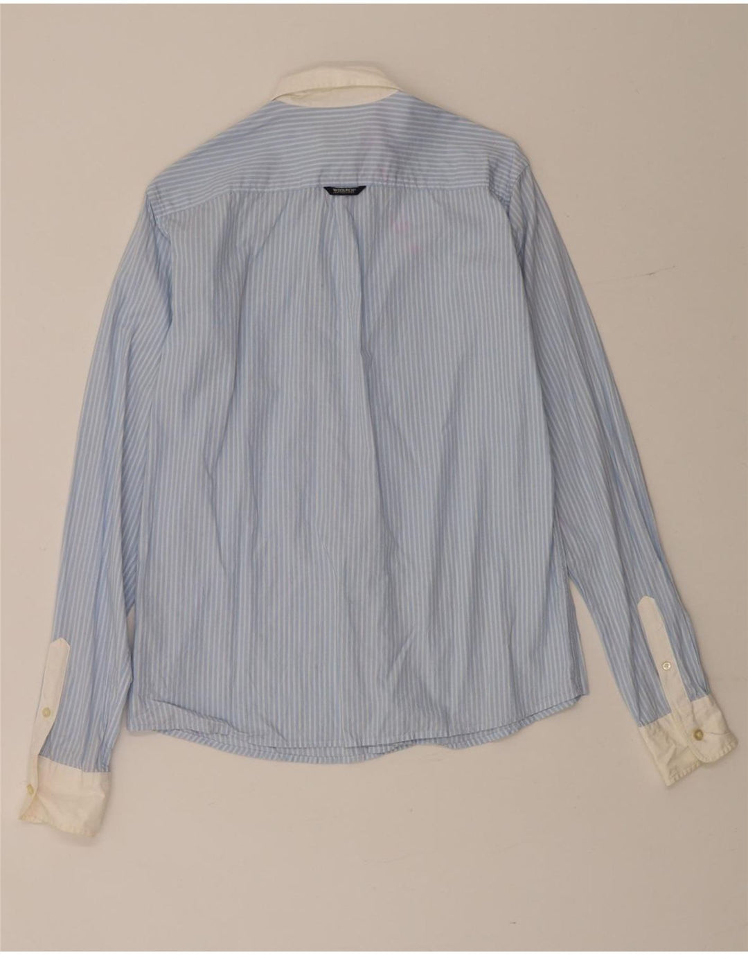 Camicia Bambino Woolrich 13-14 Anni Cotone Gessato Blu