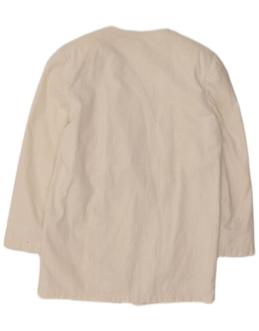 Giacca blazer lunga da donna VINTAGE UK 14 medio bianco
