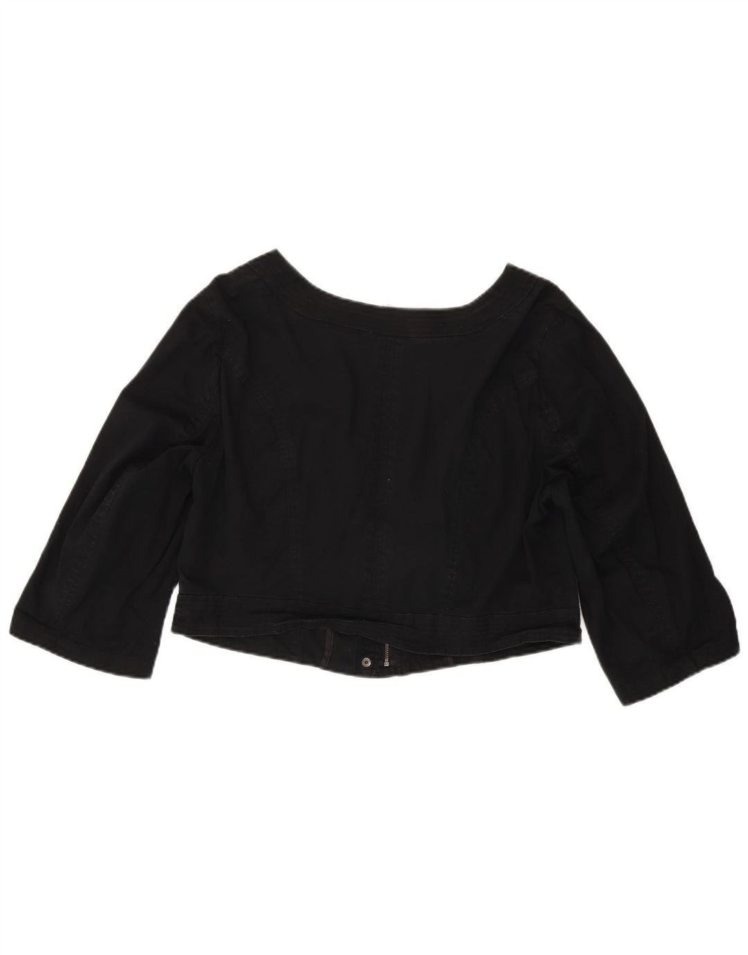 Giubbotto bomber corto da donna con maniche a 3/4 Autograph UK 14 grande cotone nero
