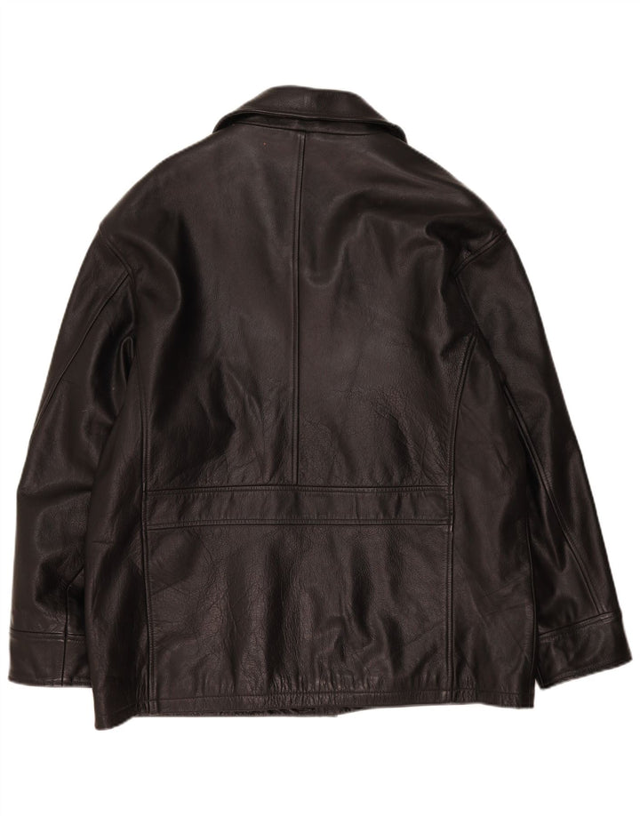Giacca in pelle vintage da uomo UK 40 grande nera