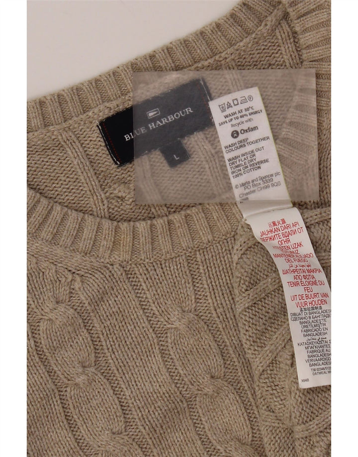 Maglione maglione girocollo da uomo Marks & Spencer blu Harbour grande grigio