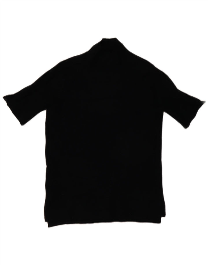 Top a maniche corte in maglia da donna Zara UK 12 viscosa nera media