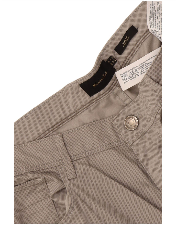Pantaloni casual da uomo Massimo Dutti EU 44 Large W34 L30 Grigio geometrico