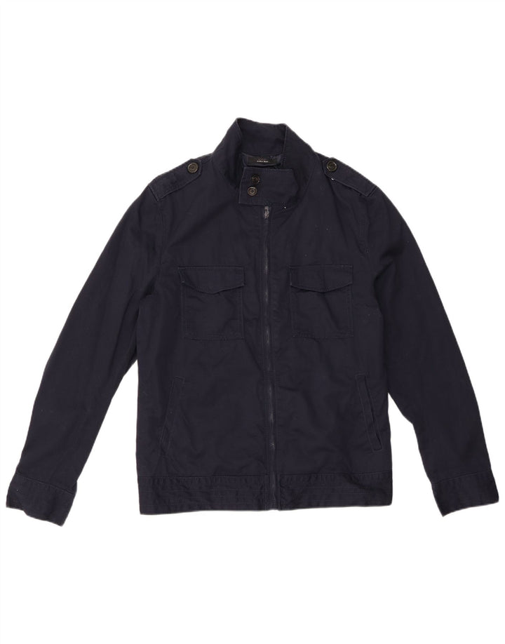 Giacca militare da uomo ZARA UK 40 Large in poliestere blu navy