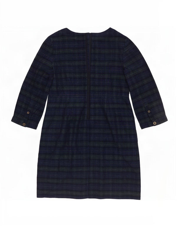 Joules Abito tubino in velluto a coste con maniche a 3/4 da donna UK 16 Grandi quadri blu navy
