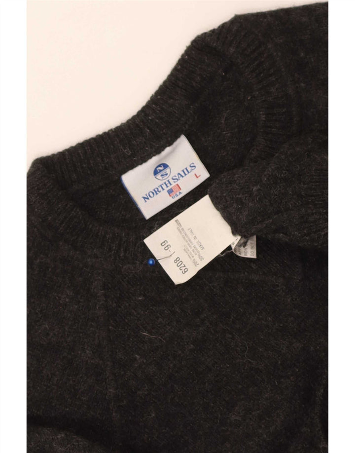 Maglione girocollo da uomo North Sails grande in lana grigia