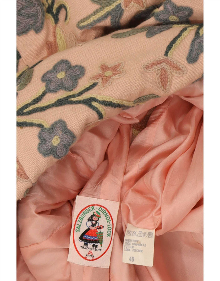 Giacca blazer vintage da donna a 6 bottoni EU 40 cotone floreale rosa medio