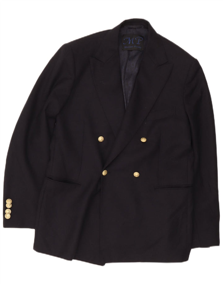 Giacca blazer doppiopetto da uomo Massimo Piombo IT 50 Large Blu Navy
