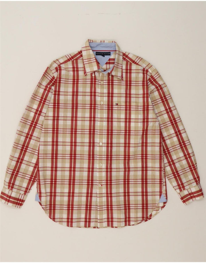 TOMMY HILFIGER Mens Shirt Large Multicoloured Check Cotton Vintage Tommy Hilfiger and Second-Hand Tommy Hilfiger from Messina Hembry 
