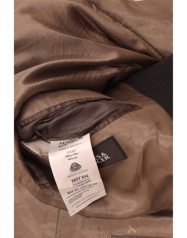 Giacca blazer a 2 bottoni da uomo Marks & Spencer UK 40 lana vergine grigio medio