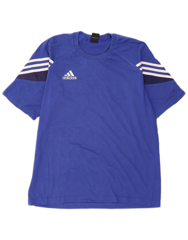 Maglietta grafica da uomo Adidas Top UK 40/42 Cotone color block blu medio
