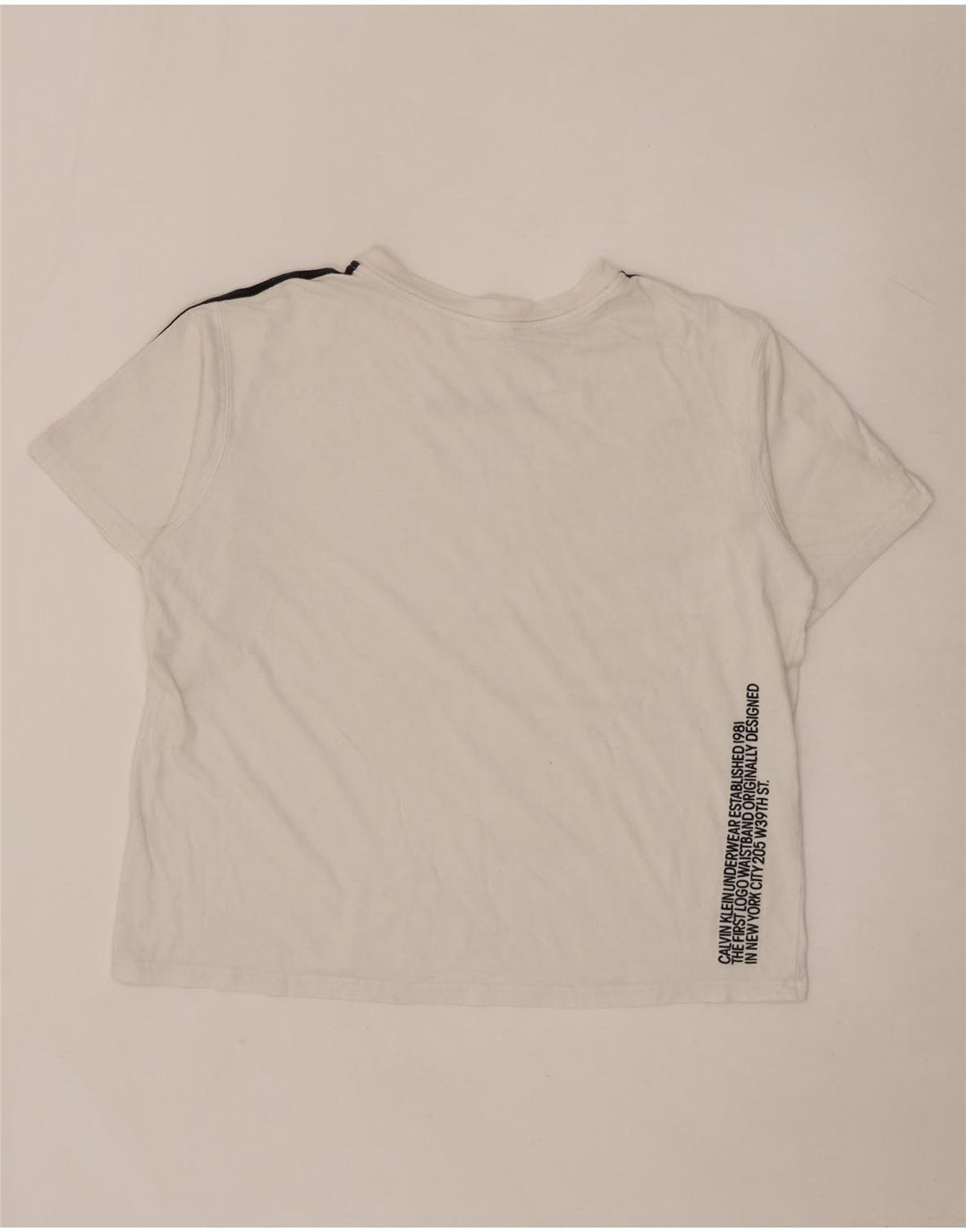 CALVIN KLEIN T-shirt grafica da uomo Top a righe bianche grandi