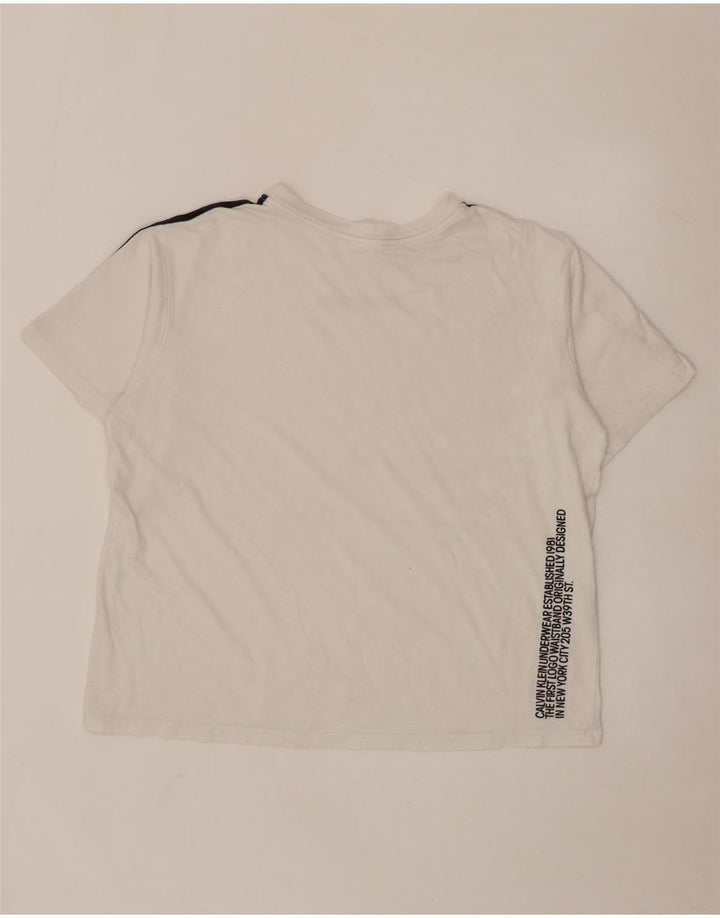 CALVIN KLEIN T-shirt grafica da uomo Top a righe bianche grandi
