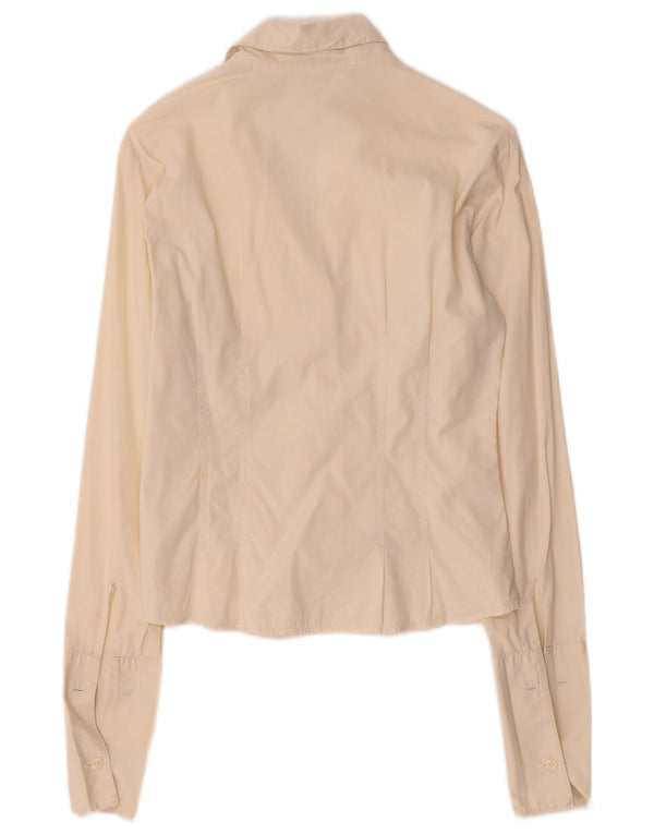 Camicia formale da donna Benetton UK 6 XS cotone bianco sporco