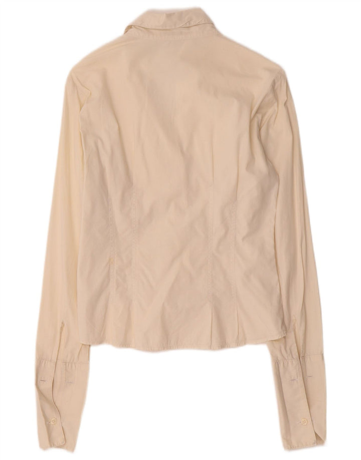 Camicia formale da donna Benetton UK 6 XS cotone bianco sporco