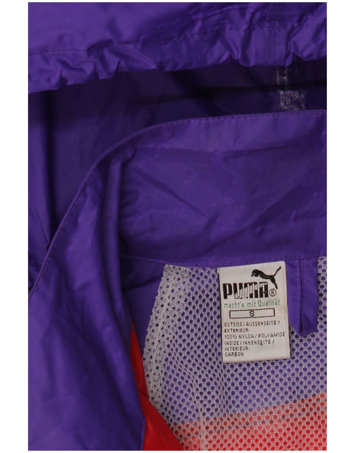 Giacca antipioggia oversize con cappuccio PUMA da uomo UK 36 Small Purple Colourblock