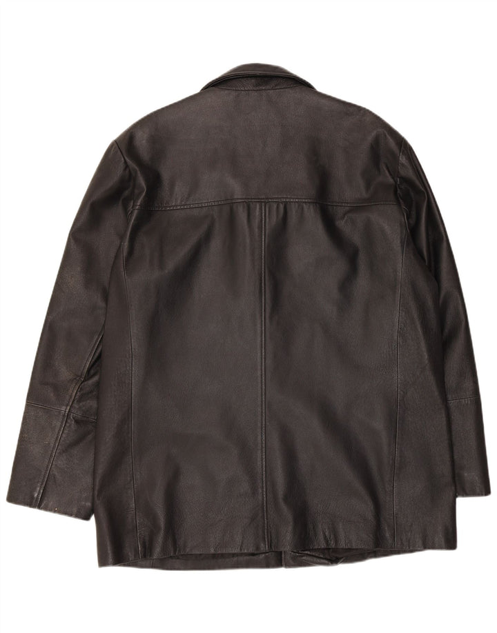 Giacca in pelle vintage da uomo UK 40 grande in pelle nera