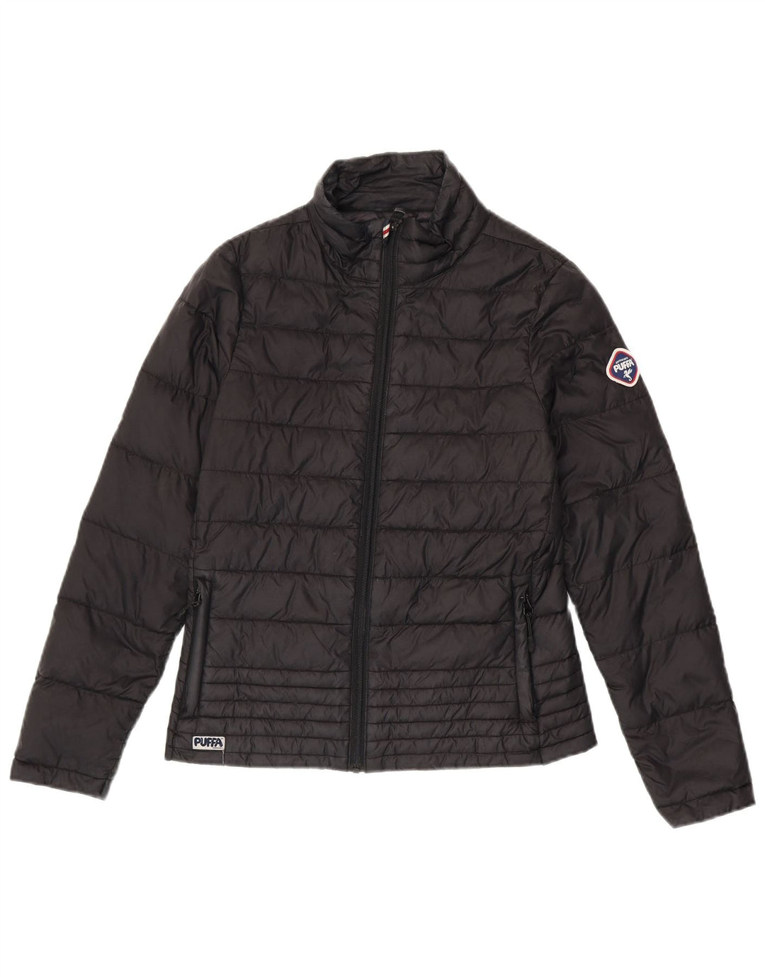 Giacca imbottita da donna PUFFA taglia 8 XS nylon nero