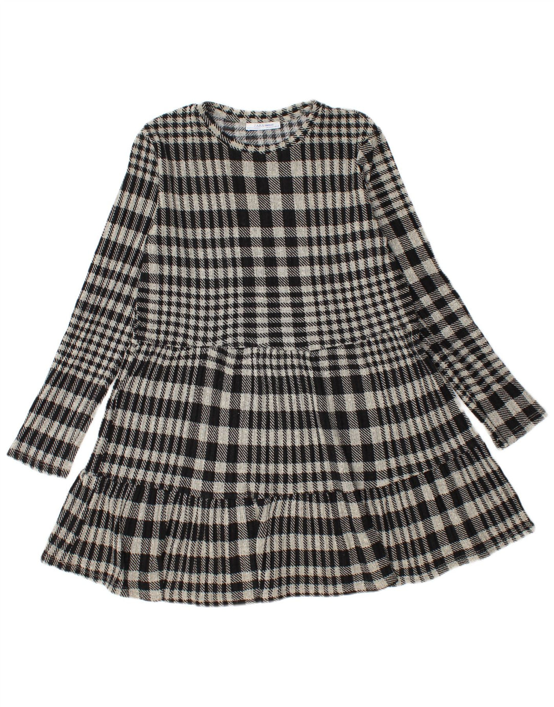Abito a strati in maglia da donna Zara UK 12 grigio medio a quadri
