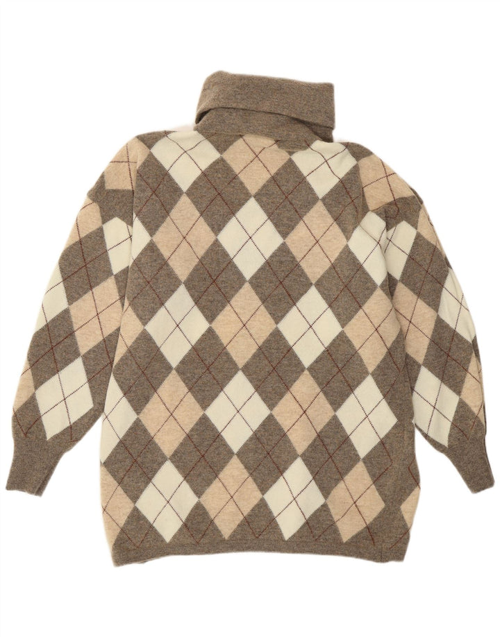 Maglione maglione a collo alto da donna Gispa UK 18 XL Grigio a rombi/diamante