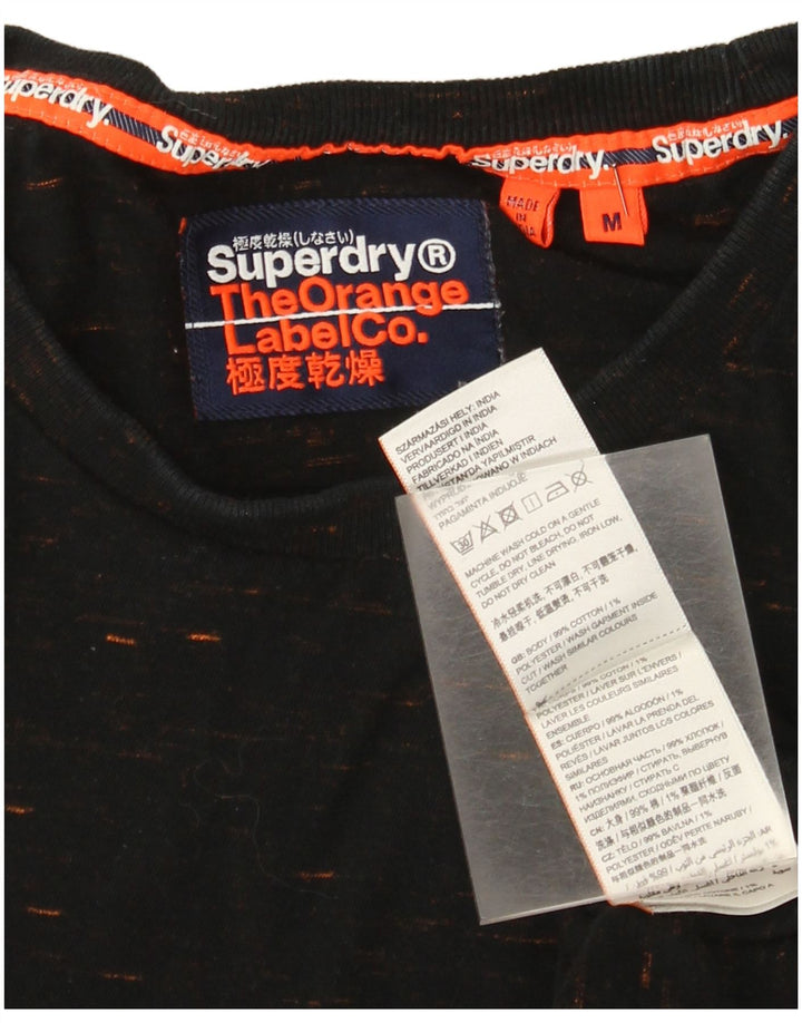 T-shirt da uomo Superdry Top in cotone chiazzato nero medio