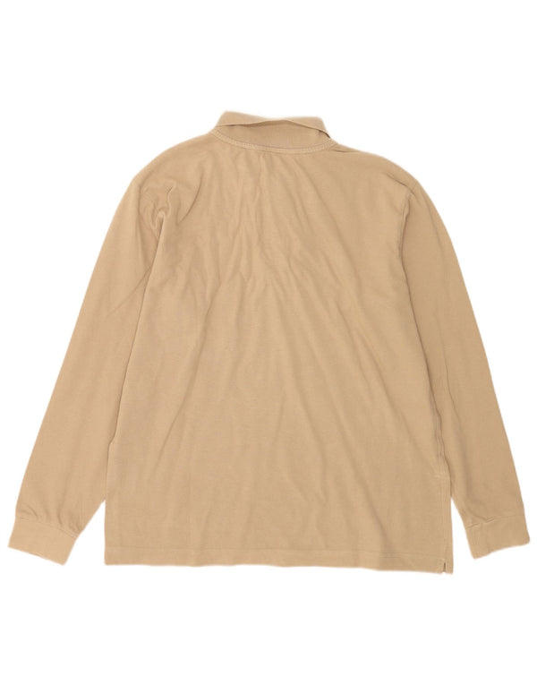 Polo Kappa Uomo Manica Lunga Cotone Beige Medio