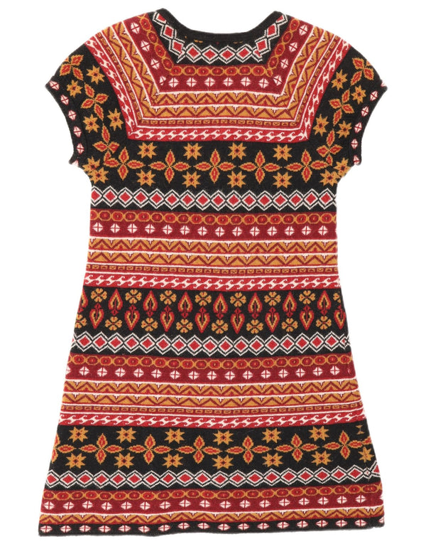 Abito maglione da donna Zara UK 12 Lana geometrica multicolore media