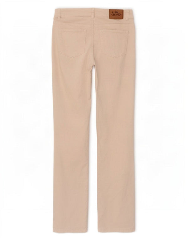Pantaloni dritti in velluto a coste da donna Ralph Lauren US 0 XS W28 L31 Bianco sporco
