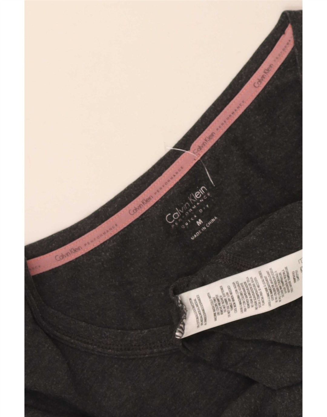Maglietta da donna con grafica Performance Calvin Klein Top UK 14 Grigio medio