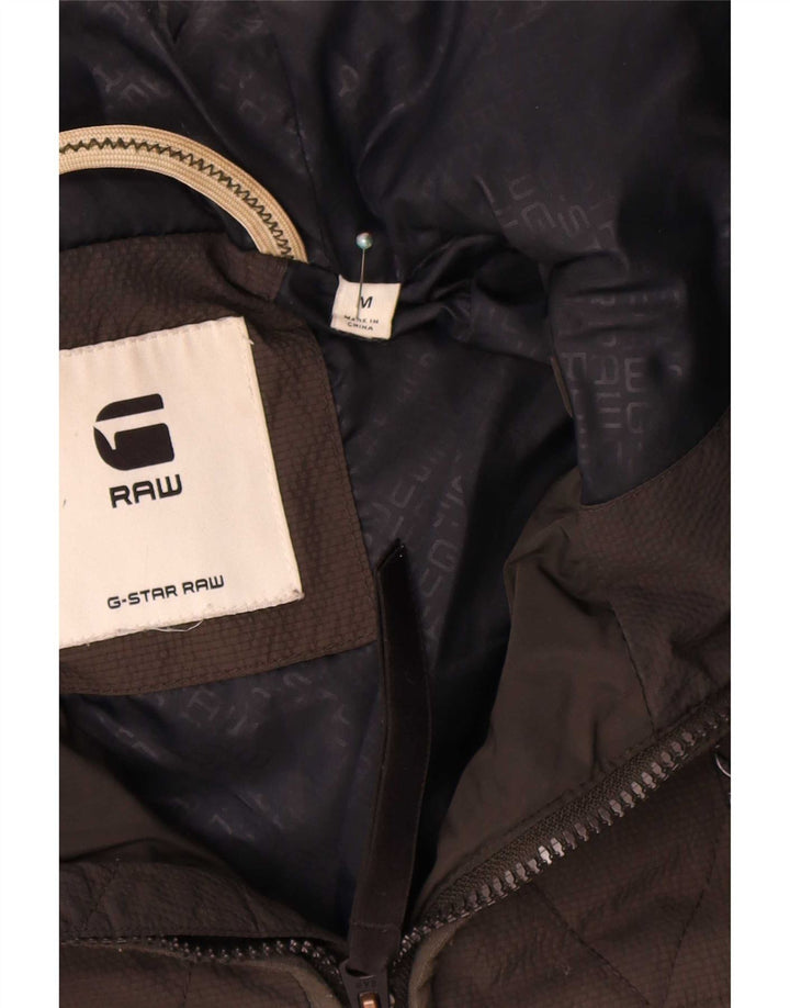 Giacca imbottita con cappuccio da uomo G-Star UK 38 Poliestere kaki medio