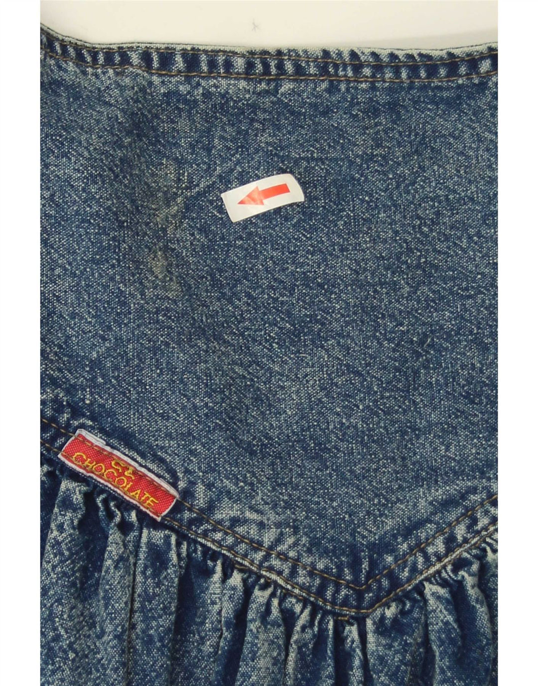 Gonna di jeans vintage da donna W28 L30 in cotone blu