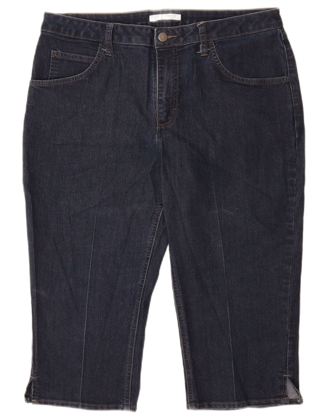 Jeans Capri da donna a vita media LEE Riders US 14 Large W34 L19 Blu Navy