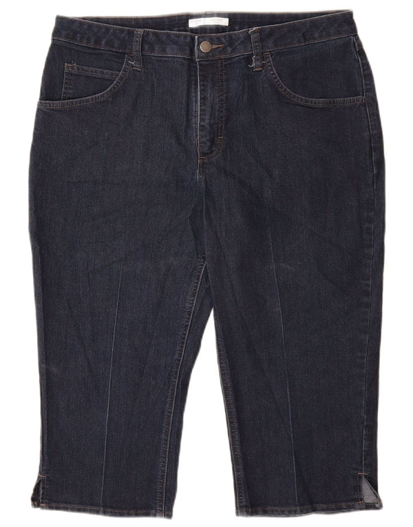 Jeans Capri da donna a vita media LEE Riders US 14 Large W34 L19 Blu Navy