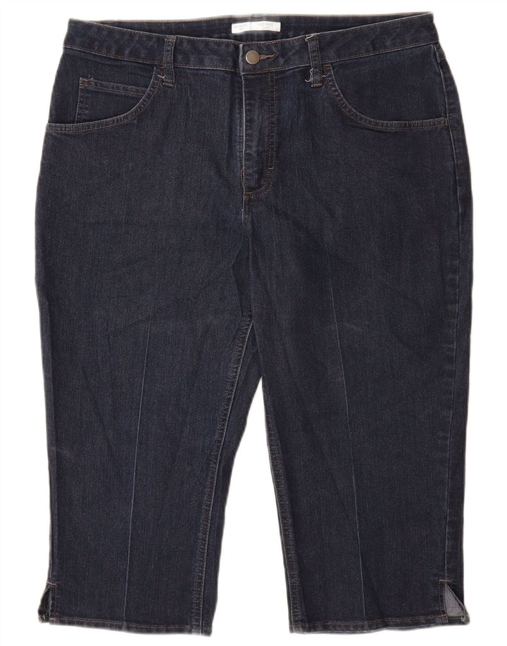 Jeans Capri da donna a vita media LEE Riders US 14 Large W34 L19 Blu Navy