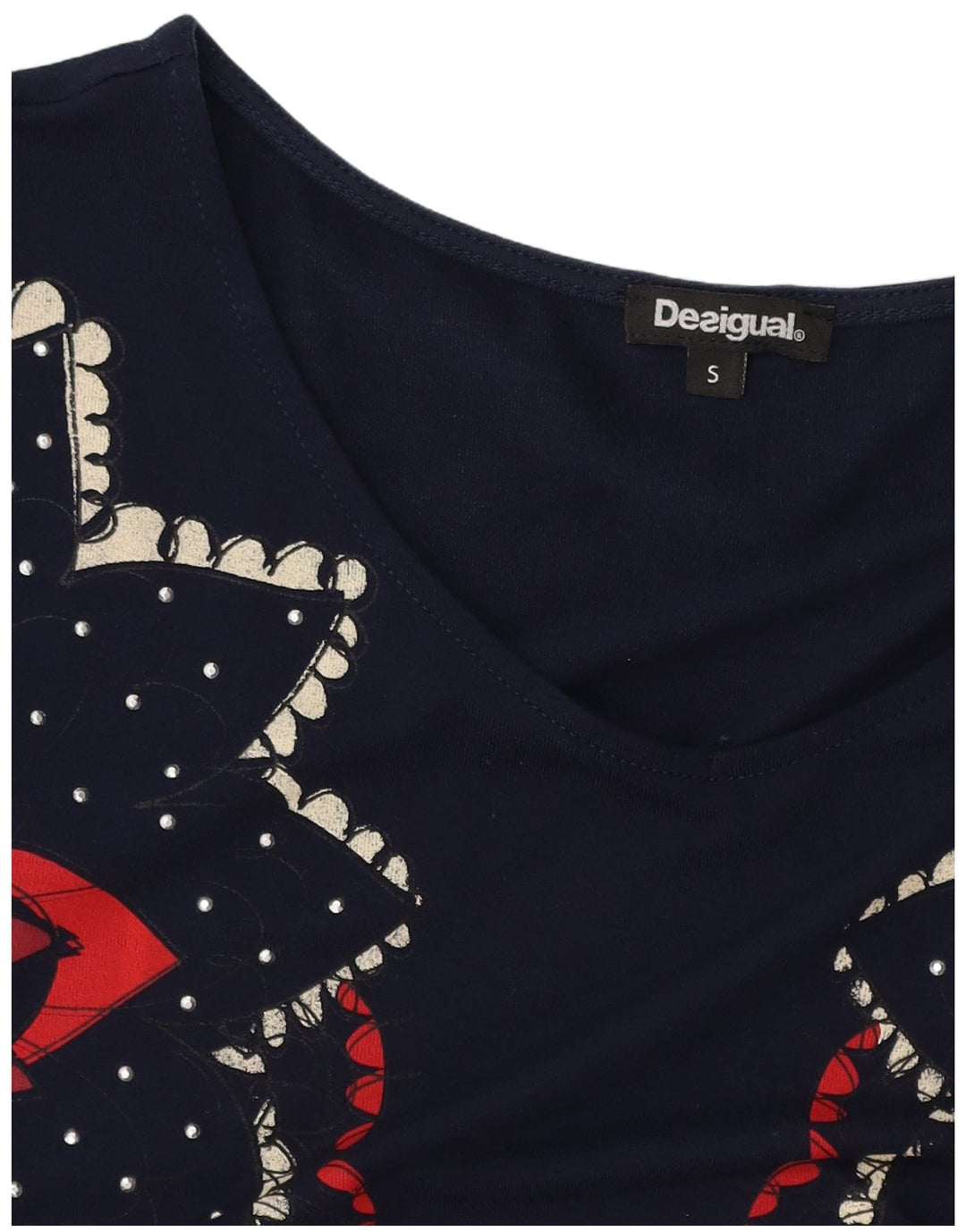 DESIGUAL Abito da donna a linea A con grafica UK 10 Piccolo blu navy floreale