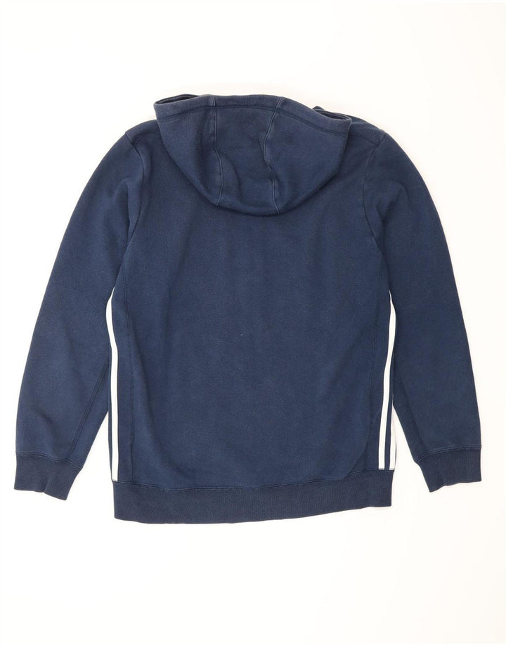 Maglione con cappuccio e zip da uomo ADIDAS in cotone blu navy medio